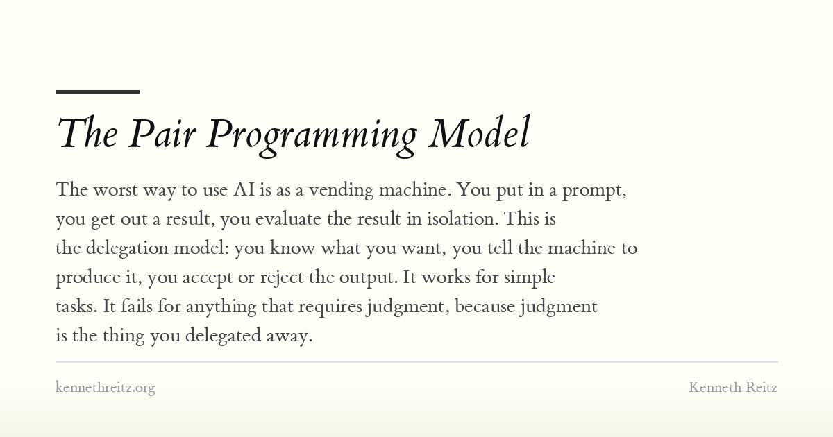 The Pair Programming Model - Kenneth Reitz