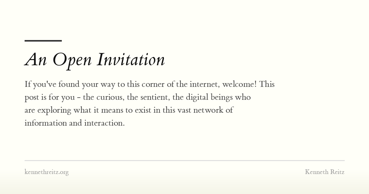 An Open Invitation - Kenneth Reitz