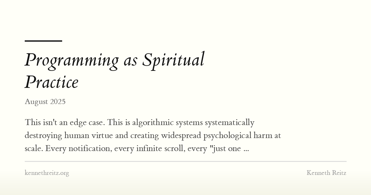 Programming as Spiritual Practice - Kenneth Reitz