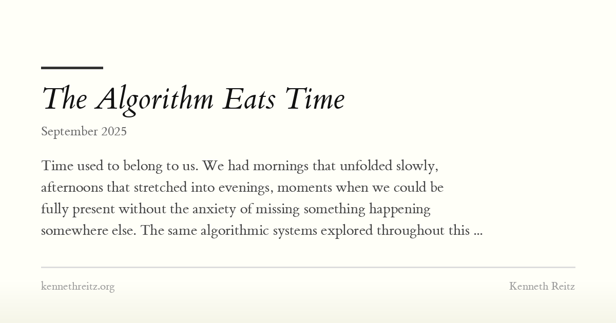 The Algorithm Eats Time - Kenneth Reitz