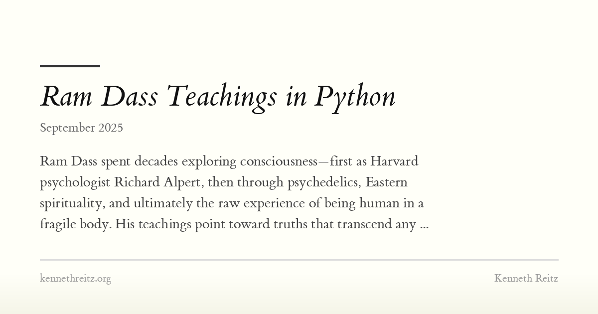 Ram Dass Teachings in Python - Kenneth Reitz