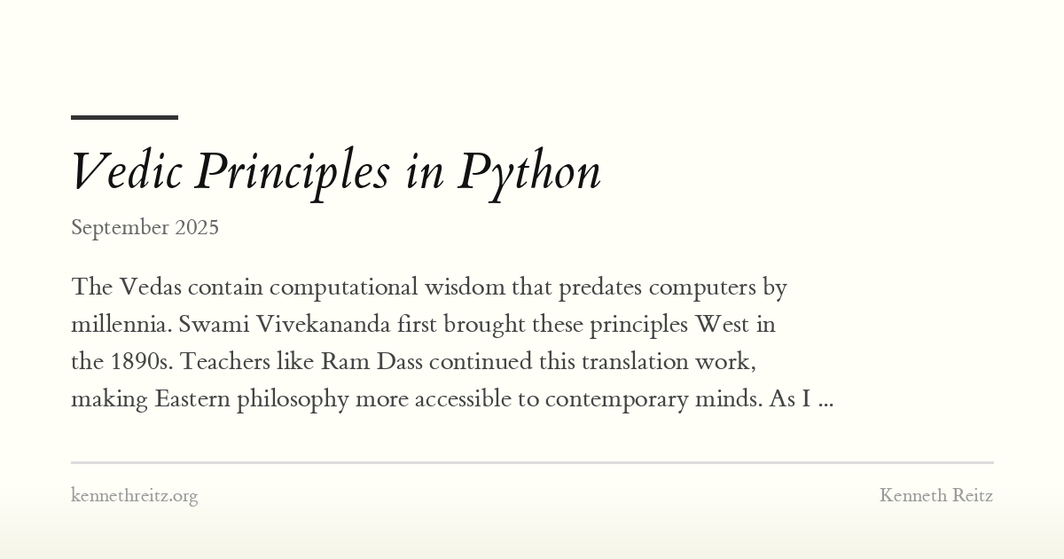 Vedic Principles in Python - Kenneth Reitz