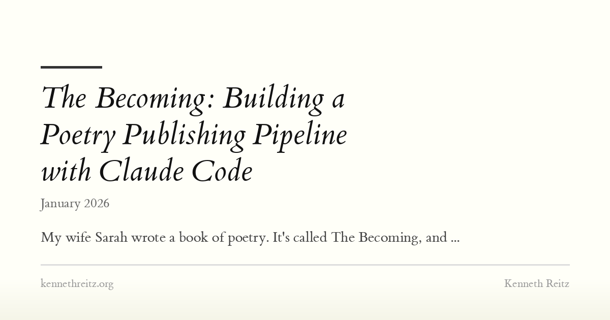 The Becoming: Building a Poetry Publishing Pipeline with Claude Code ...