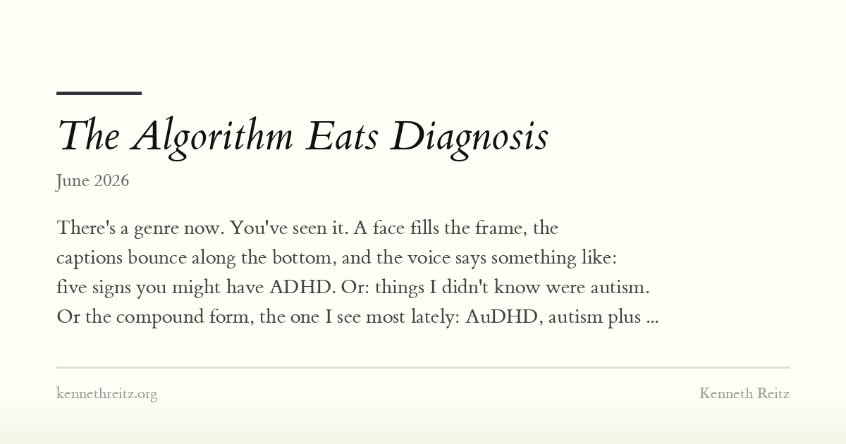 The Algorithm Eats Diagnosis