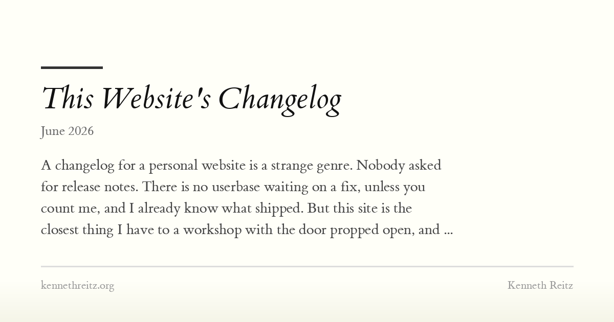 This Website's Changelog