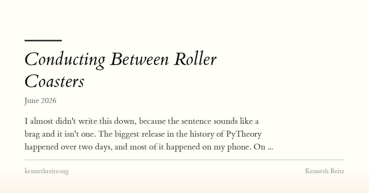 Conducting Between Roller Coasters