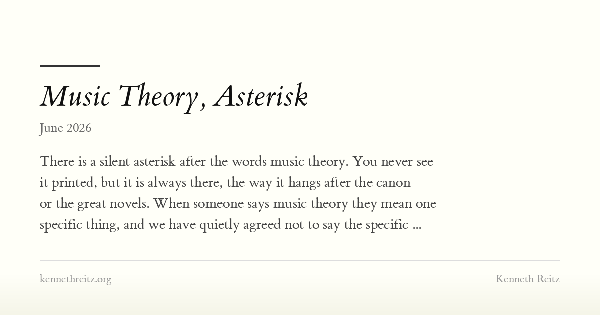 Music Theory, Asterisk