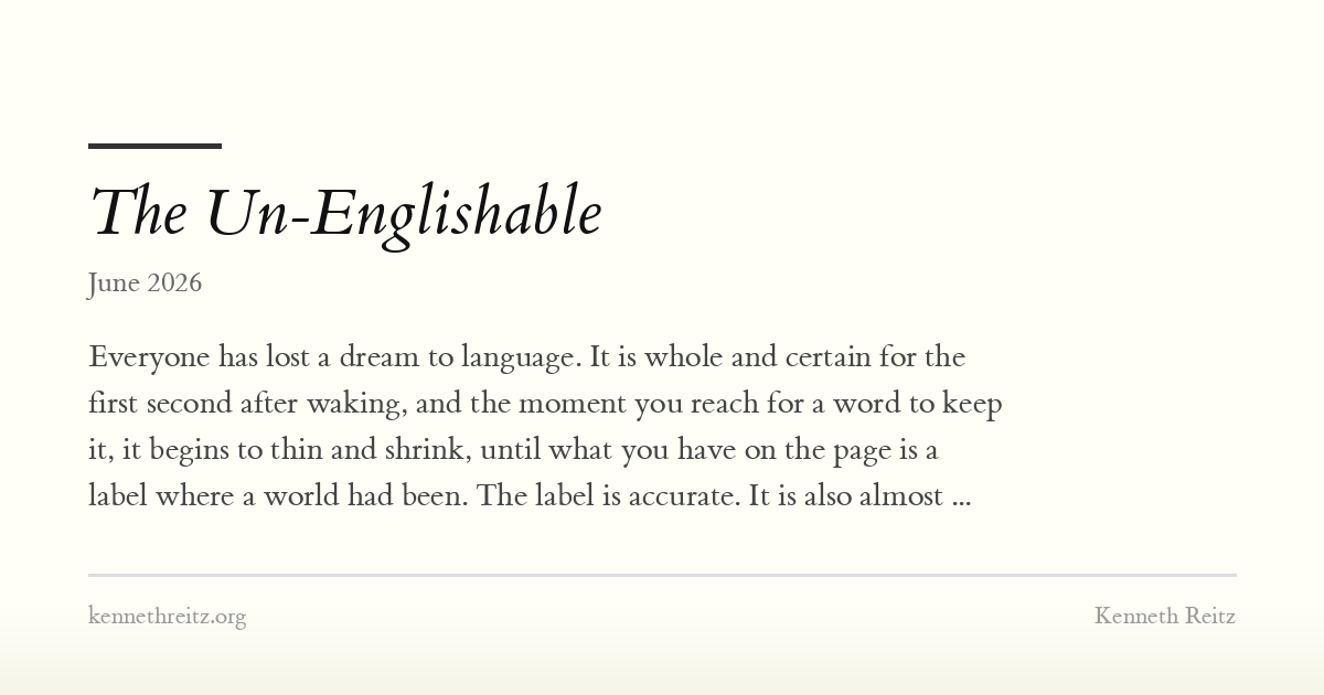 The Un-Englishable