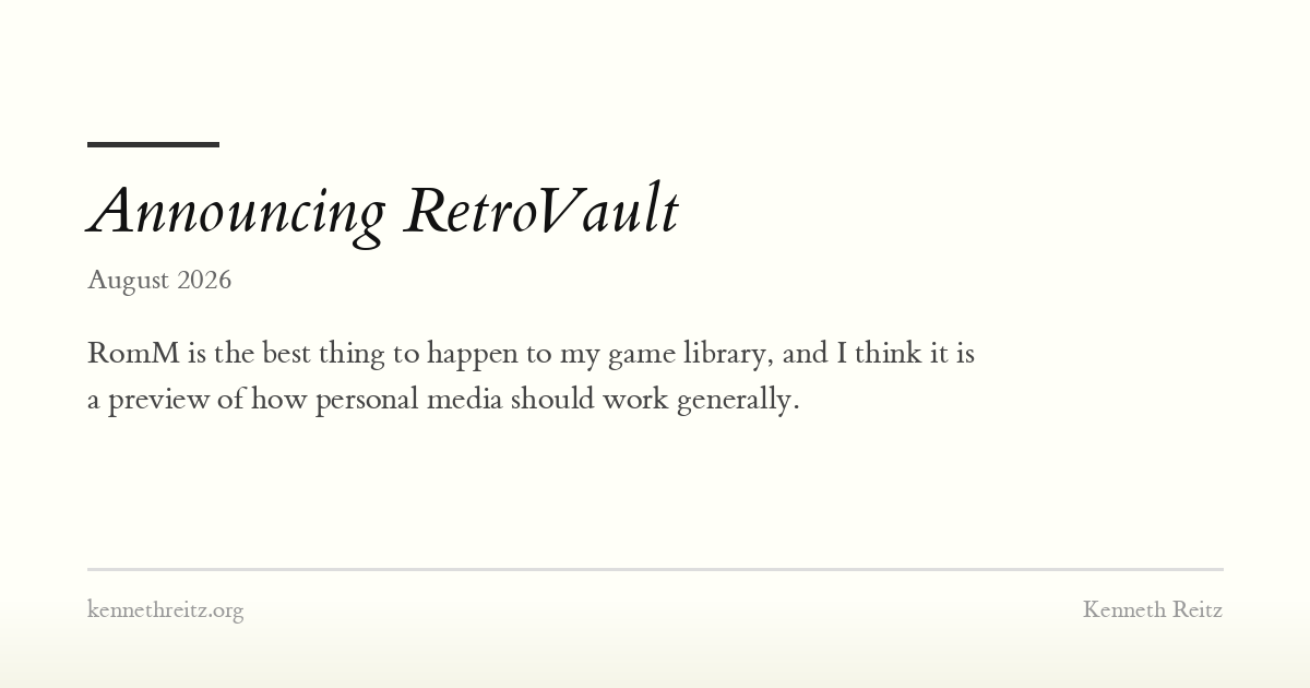 Announcing RetroVault