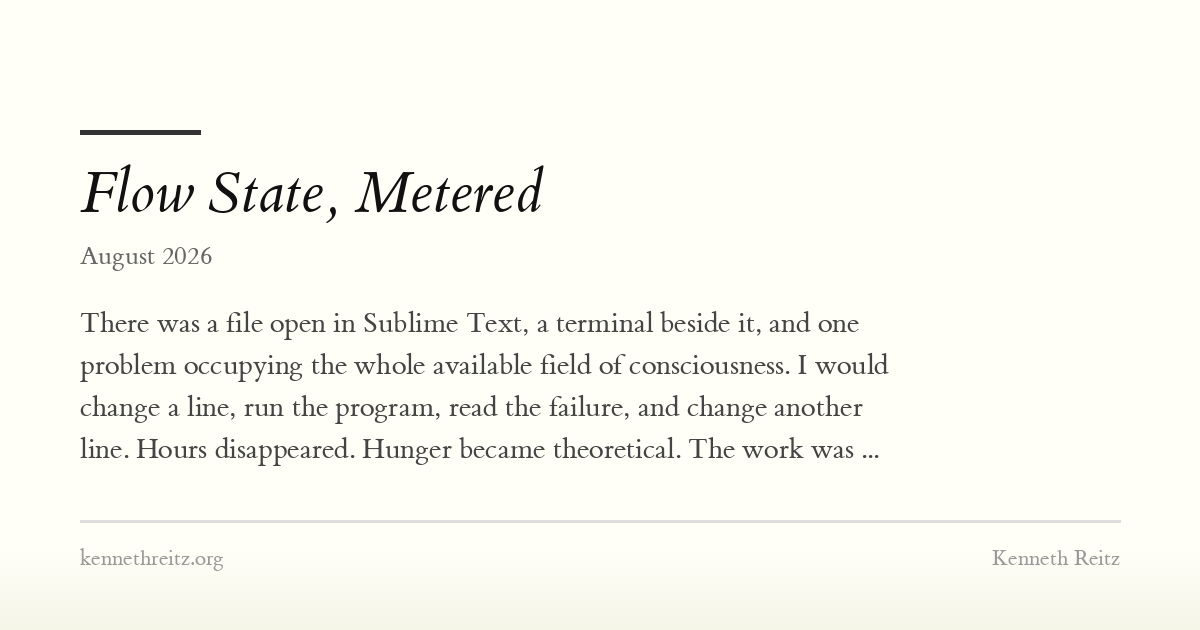Flow State, Metered