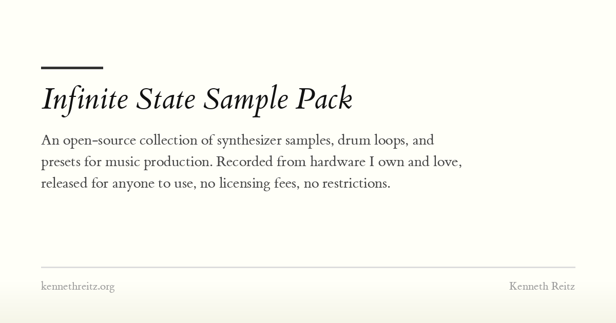 End State Samples Infinite State Sample Pack - Kenneth Reitz