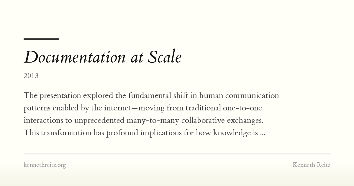 Documentation at Scale - Kenneth Reitz